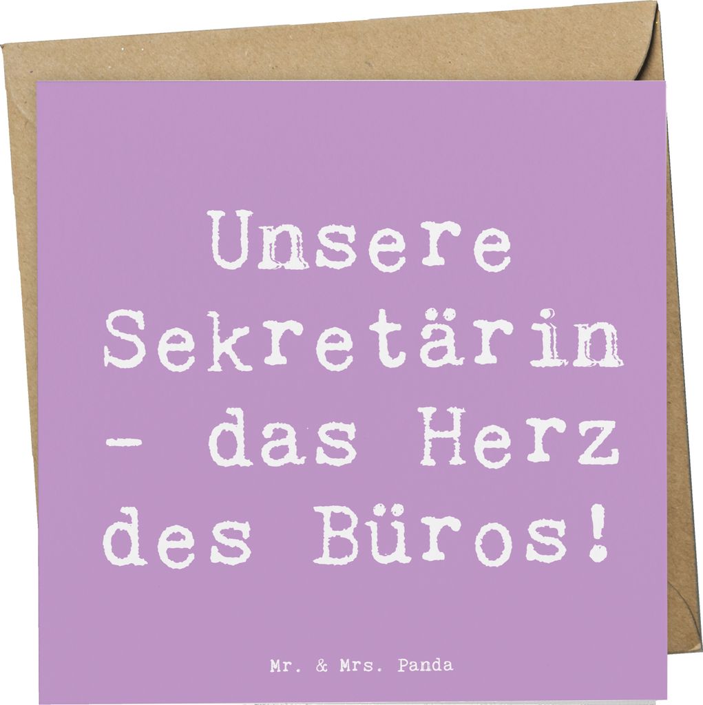 Mr. & Mrs. Panda doppelkarte Spruch Sekretärin Herz - Lavendeltraum - Geschenk, faltkarte, des Büros, Glückwunschkarte, Bedanken, Aufmerksamkeit...