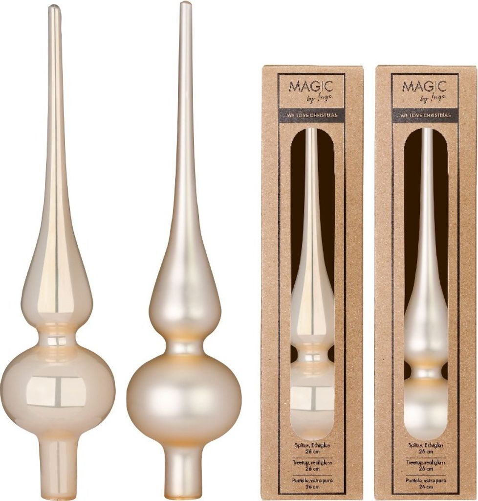 Christbaumspitze Glas 26cm 1 Stück matt / glanz sortiert - Produktbild 