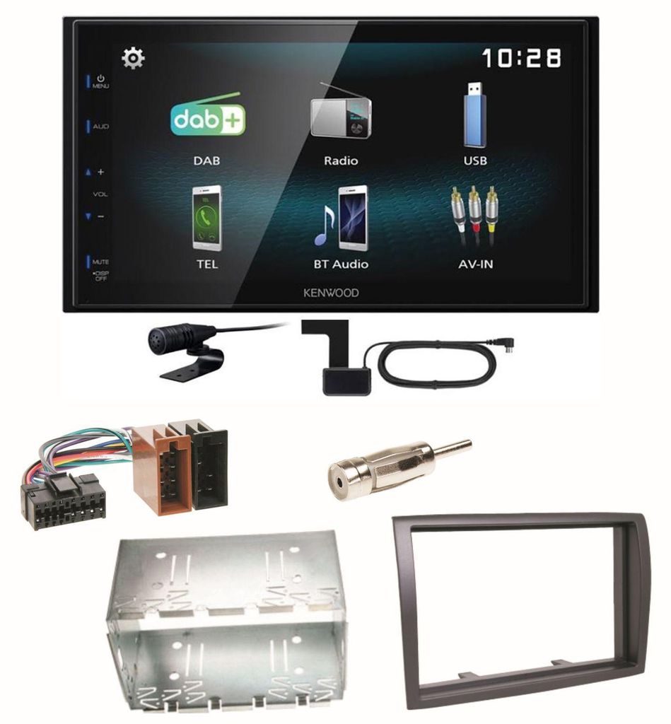 Kenwood DMX-125DAB Bluetooth DAB+ USB MP3 Einbauset für Produktbild 