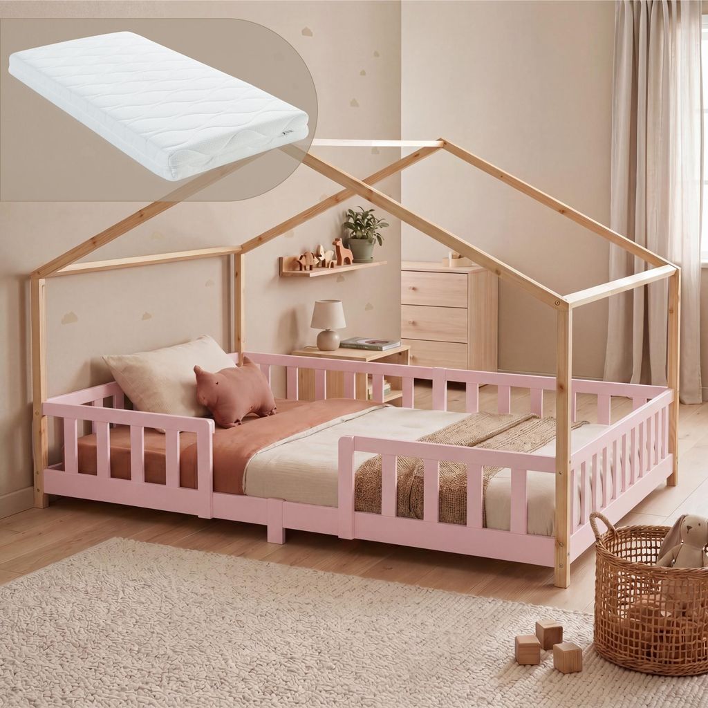 Kinderbed "Treviolo" met matras en valbeveiliging, 120x200 Productafbeelding 