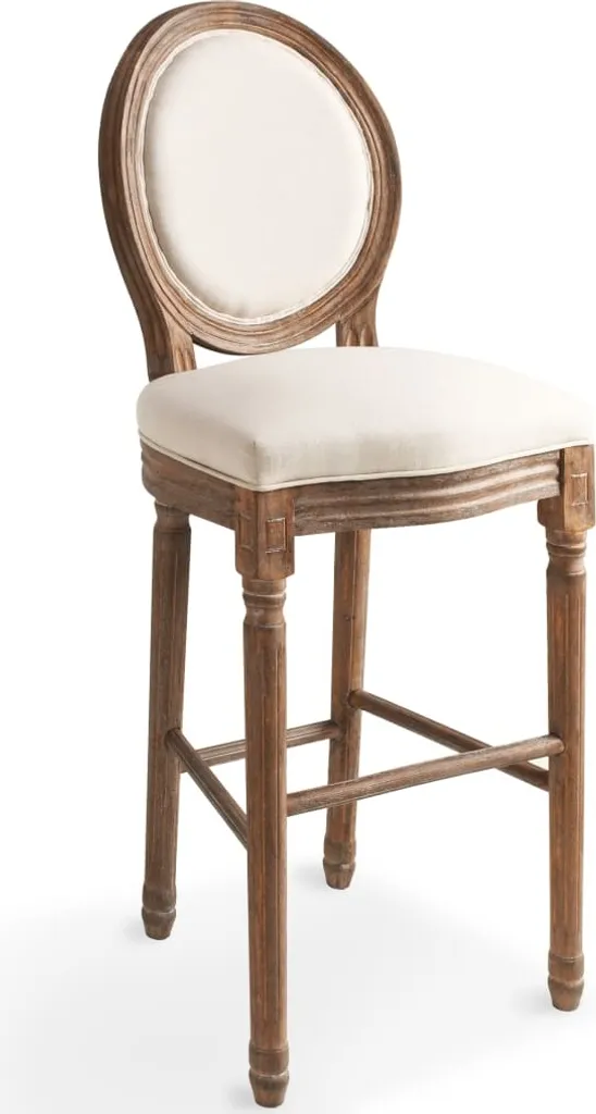 vidaXL Tabouret de bar 2 pcs. Blanc lin - Lot de chaises hautes stables