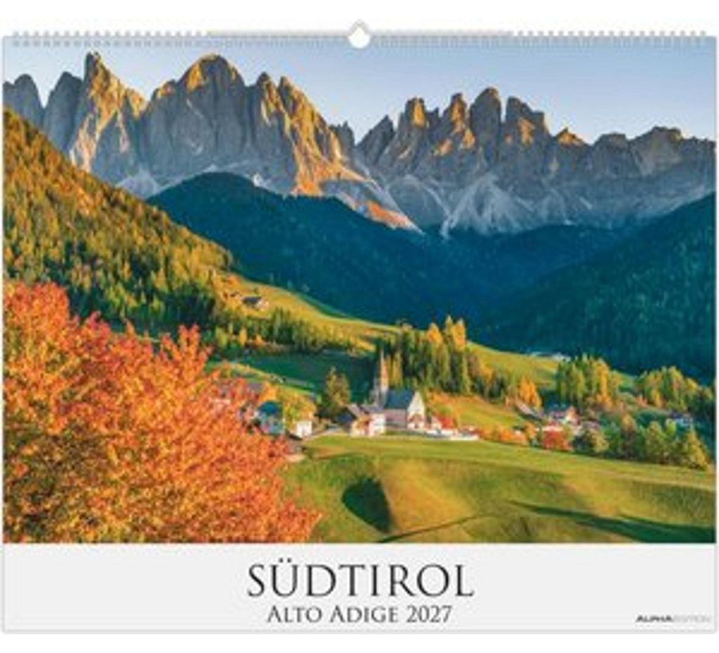Südtirol Wandkalender 2027, Querformat, 60x50 cm, 12 Produktbild 