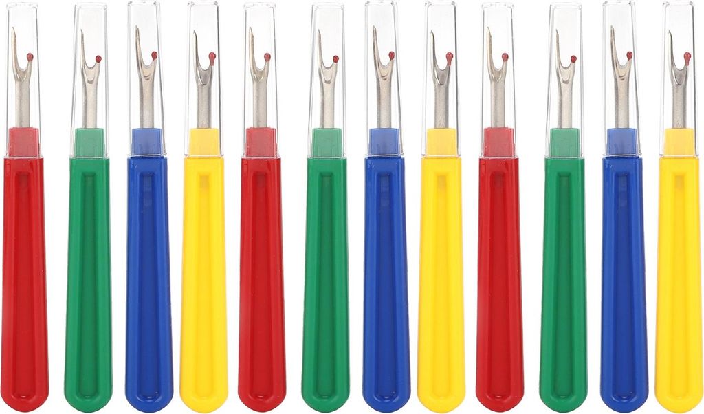 12 Stück Nahttrenner, bunt, langlebig, ergonomisch, rostfrei, handliche Griffe, Fadenentferner zum Nähen, Sticken, Quilten