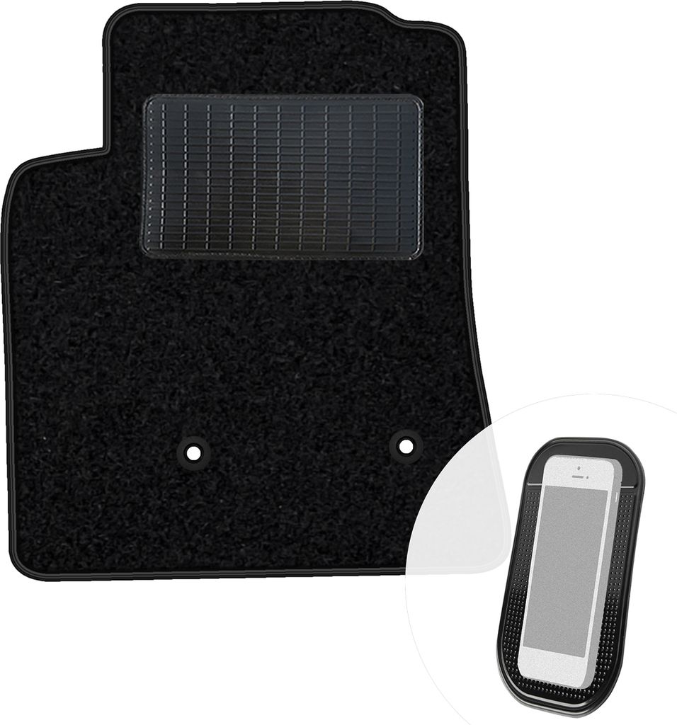 moto-MOLTICO Fahrer Fußmatte Auto Velours Fahrerseite Autoteppiche Schwarz Fahrermatte 1-teilig passend für Fiat Fullback 2016–2019