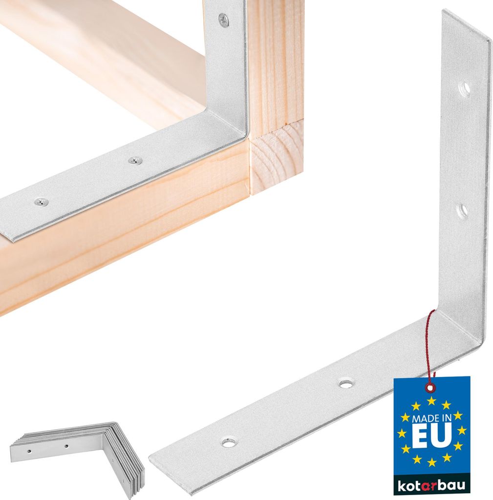 KOTARBAU 12 Stk. Winkelverbinder 100x100x20mm verzinkter Stahl Silber Schwerlastwinkel Balkenverbinder Möbelwinkel Winkelblech Holzverbinder Reg...