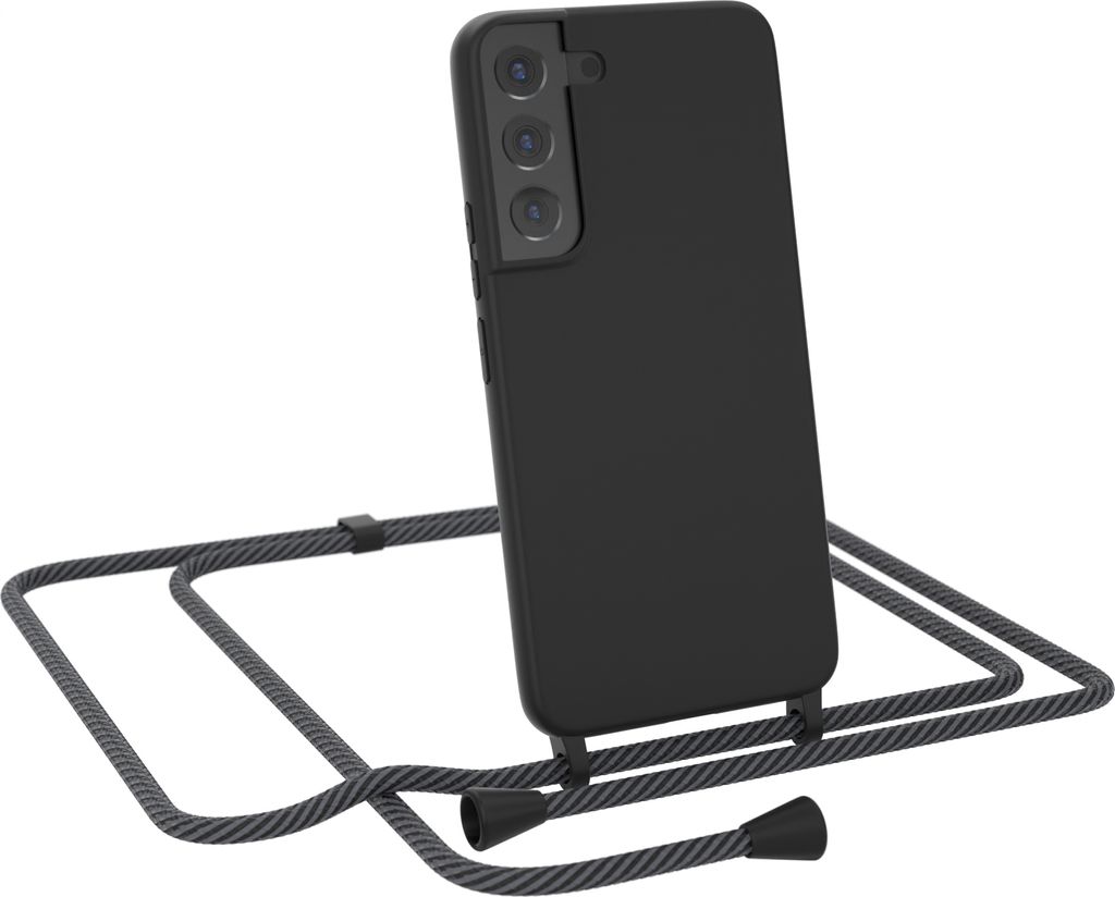 EAZY CASE Handykette kompatibel mit Samsung Galaxy S22 5G Handyhülle zum Umhängen, Silikon Hülle mit Band, Schutzhülle mit Ersatzkordel, Stylis...