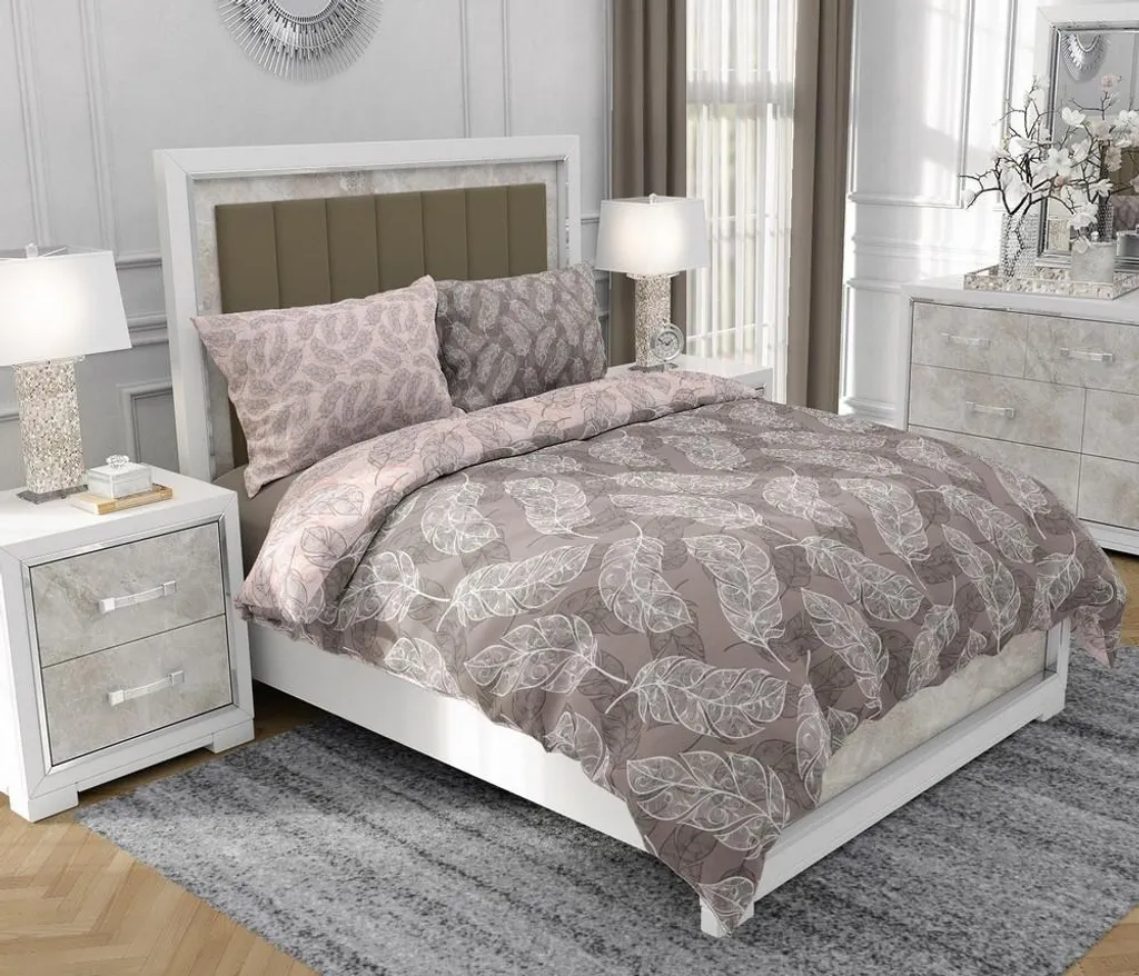Biancheria da letto 200x220 cm + 2x70x80 cm, set 3 pezzi, 100% cotone, cerniera, multicolore - SOVIO | So.9027