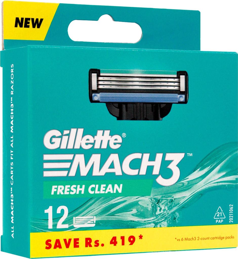 GILLETTE Mach3 Herrenrasierer Ersatzklingen 1 Packung - 12 Produktbild 