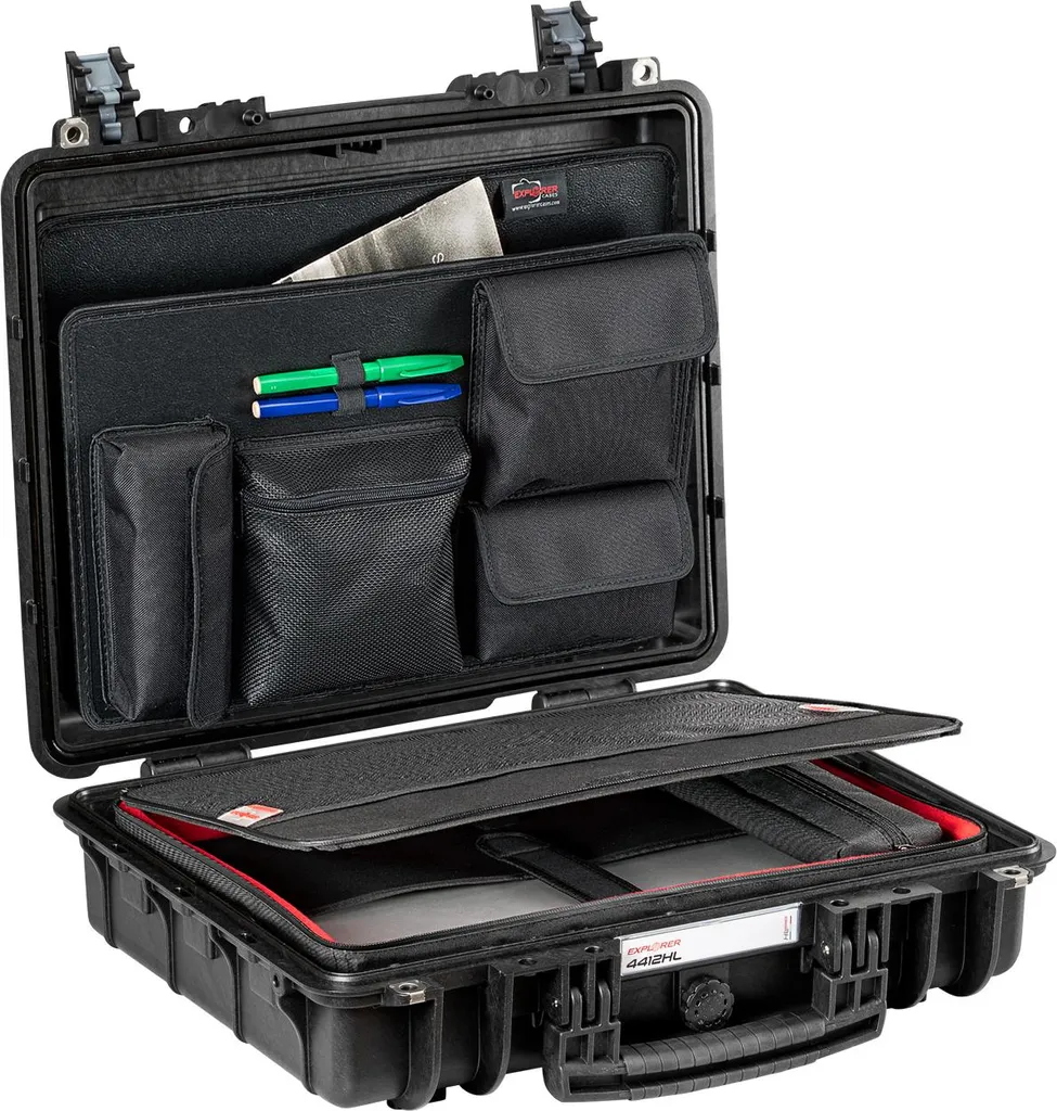 Valise de protection rigide avec housse PC Explorer Cases 4412HL.B