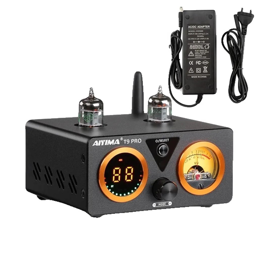 Amplificateur à tubes T9 Pro 32V EU Bluetooth avec VU-mètre Hi-Fi