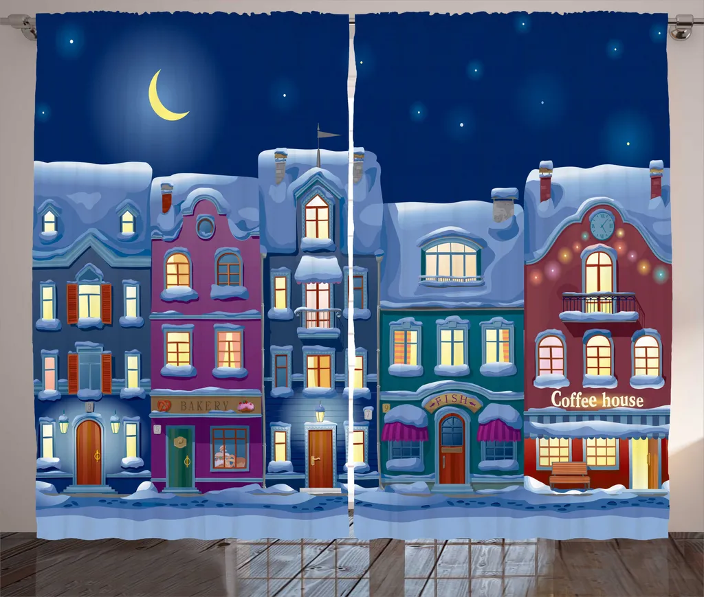 Rideau Décoratif Hivernal avec Boucles et Crochets 280 x 225 cm Durable