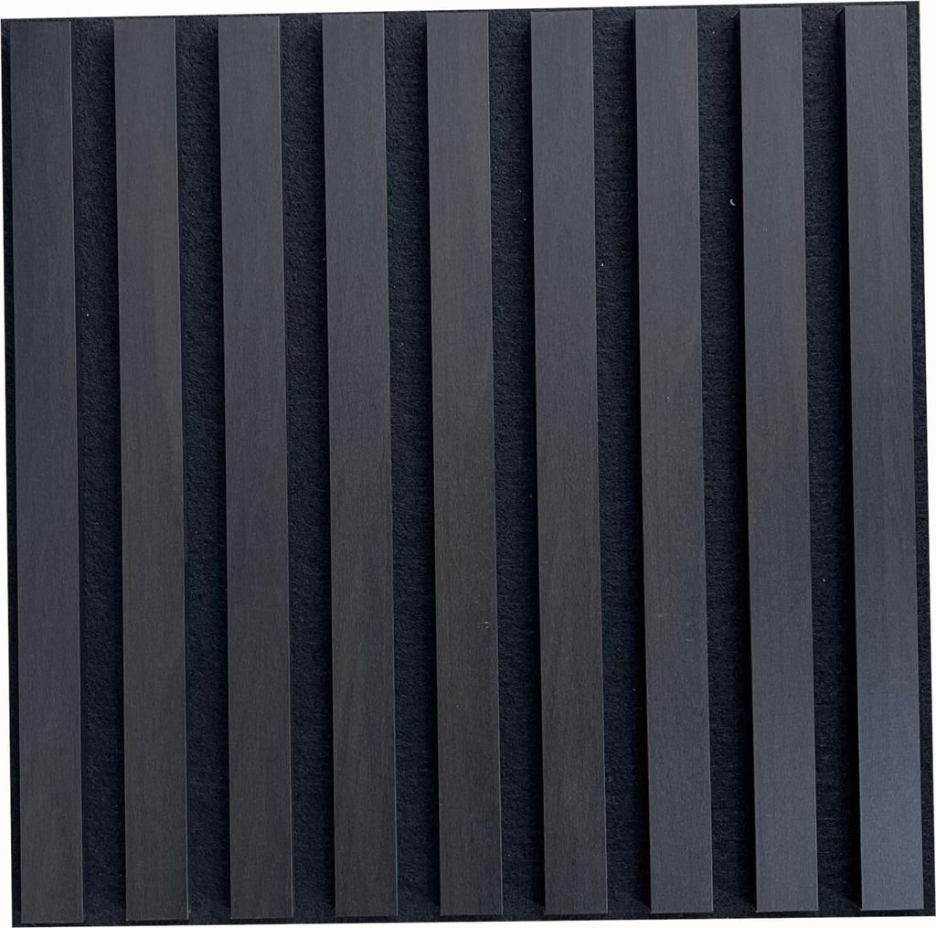 MEBANO. 6er-Set Akustikpaneele Holz 40x40 cm Wenge 3D Wandpaneele aus Holzfunier und Filz Wandverkleidung Moderne Lamellenwand