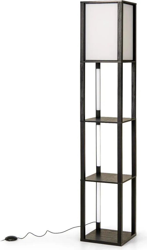 Lampe d'étagère design en bois avec luminaire LED 2000 lumens intégrés