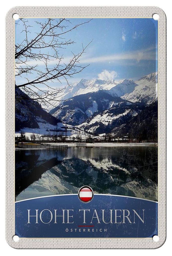 Blechschild Reise 12x18cm Hohe Tauern Winterurlaub Schnee Produktbild 