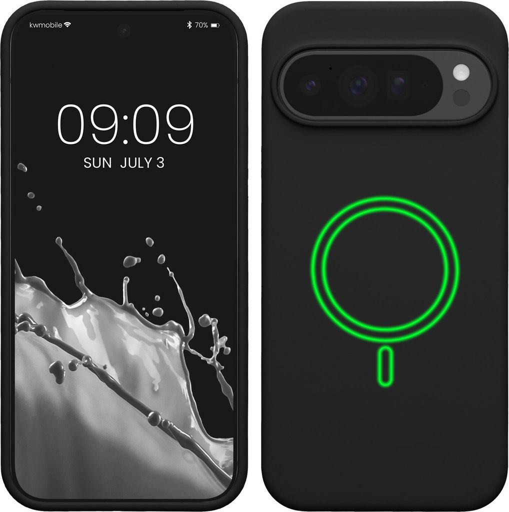 kwmobile Hülle kompatibel mit Google Pixel 10 Pro XL Hülle - magnetisches Silikon Case kompatibel mit MagSafe - Cover gummiert Schwarz