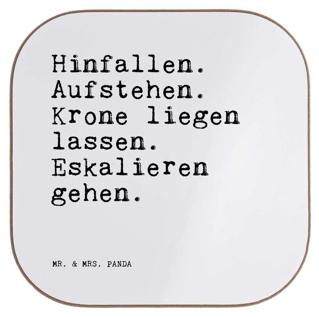 Mr. & Mrs. Panda Untersetzer für Gläser Hinfallen. Aufstehen. Krone liegen... - Weiß - Geschenk, weinuntersetzer, Coaster, beste Freundin, bieru...