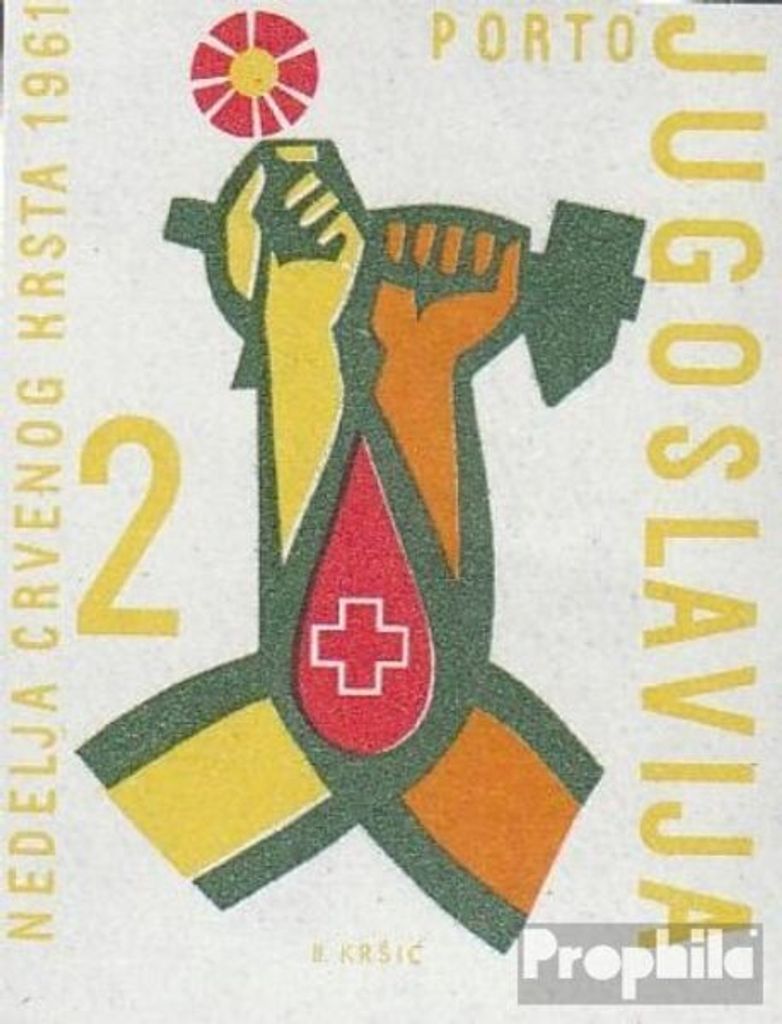Briefmarken Jugoslawien 1961 Mi Zp22B (kompl.Ausg.) gestempelt Zwangszuschlagsportomarke