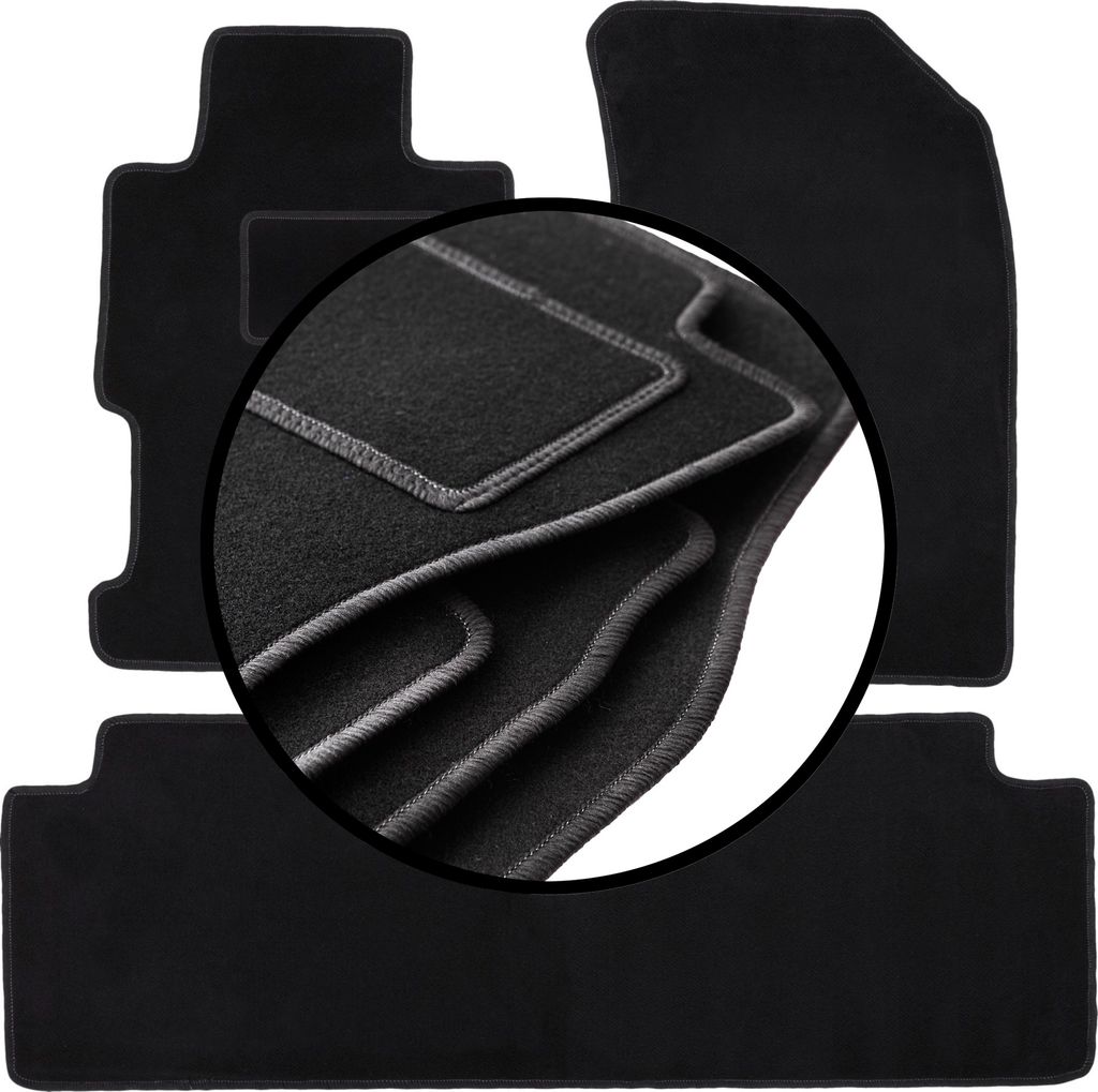 Komplettset Veloursmatten für: Honda Civic VII Limousine (2001-2005)