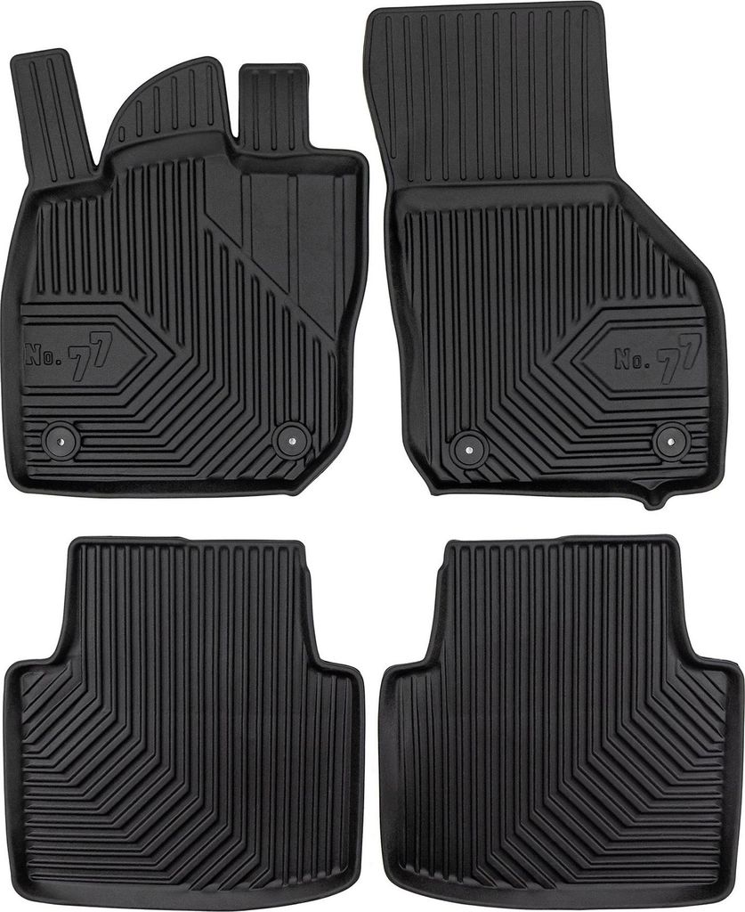 Fußmatten Gummimatten No.77 für Skoda Superb IV 2023-2025 TPE Schwarz 4 tlg