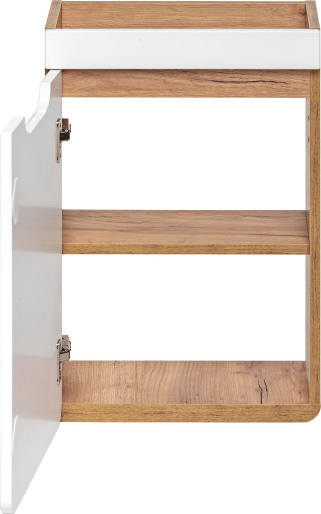 Meuble Sous Lavabo 40 Cm Chêne Craft Blanc Brillant 1 Porte Image du produit 