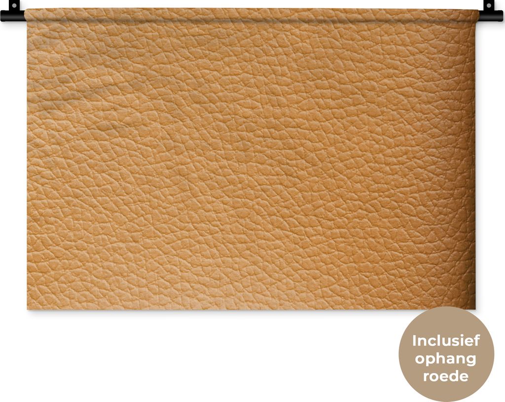 MuchoWow Wandteppich Wandbehang Leder - Strukturiert - Leder-Optik - Orange 60x40 cm Tapisserie Dekoration Wandtuch - Wanddekorationen