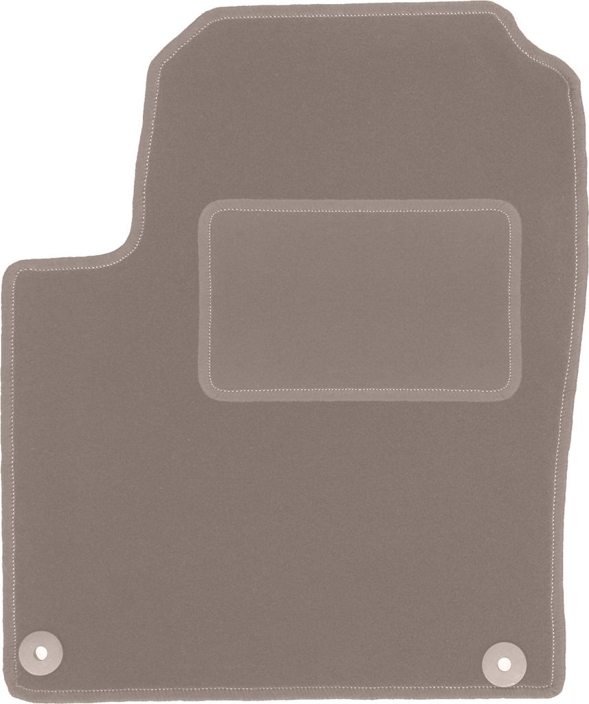 Fahrerfußmatte Velours beige passend für Ford Galaxy MK1 (1995-2006, Minivan) – mit Befestigungen – passgenau