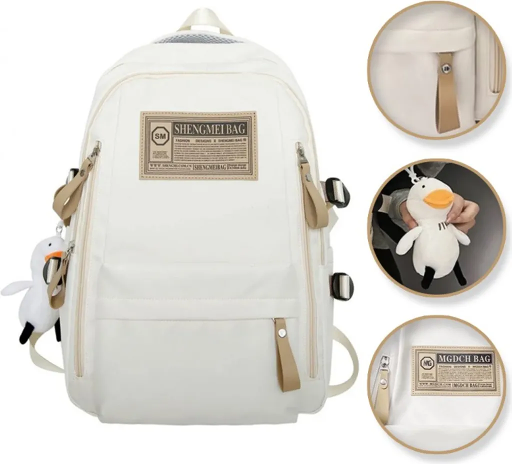 Sac à dos blanc Livefy Sphere en matière imperméable et dos ergonomique