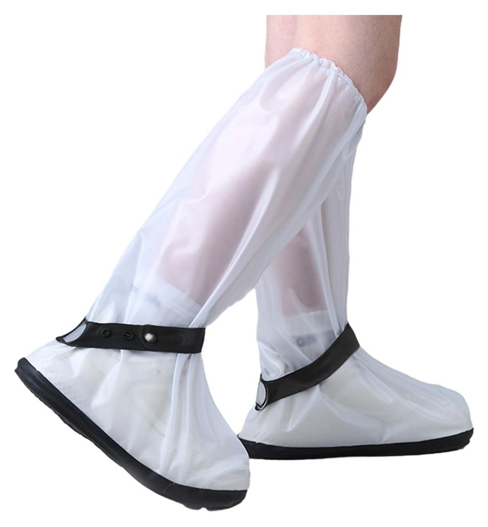 1 Paar wasserdichte, rutschfeste und durchstoßfeste PVC-Überschuhe mit verstellbarem Gummiband