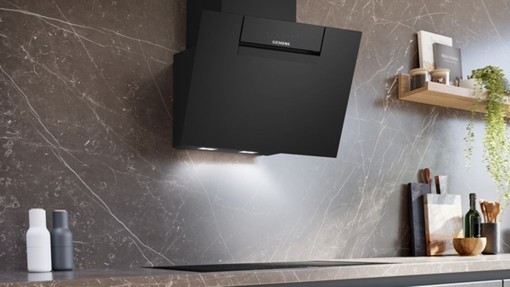 Siemens Wandesse 60 cm Klarglas schwarz bedruckt LC67KFN60 Produktbild 10