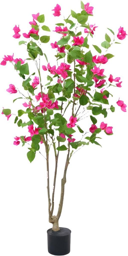 Künstlicher Bougainvillea Baum 150 cm - Blühender Kunstbaum mit Blüten und Blättern im Topf für Innen & Außen