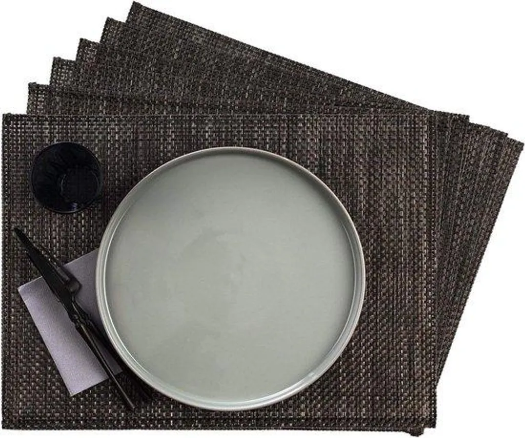 Lot de 6 sets de table 33x45 cm en PVC beige et marron résistants
