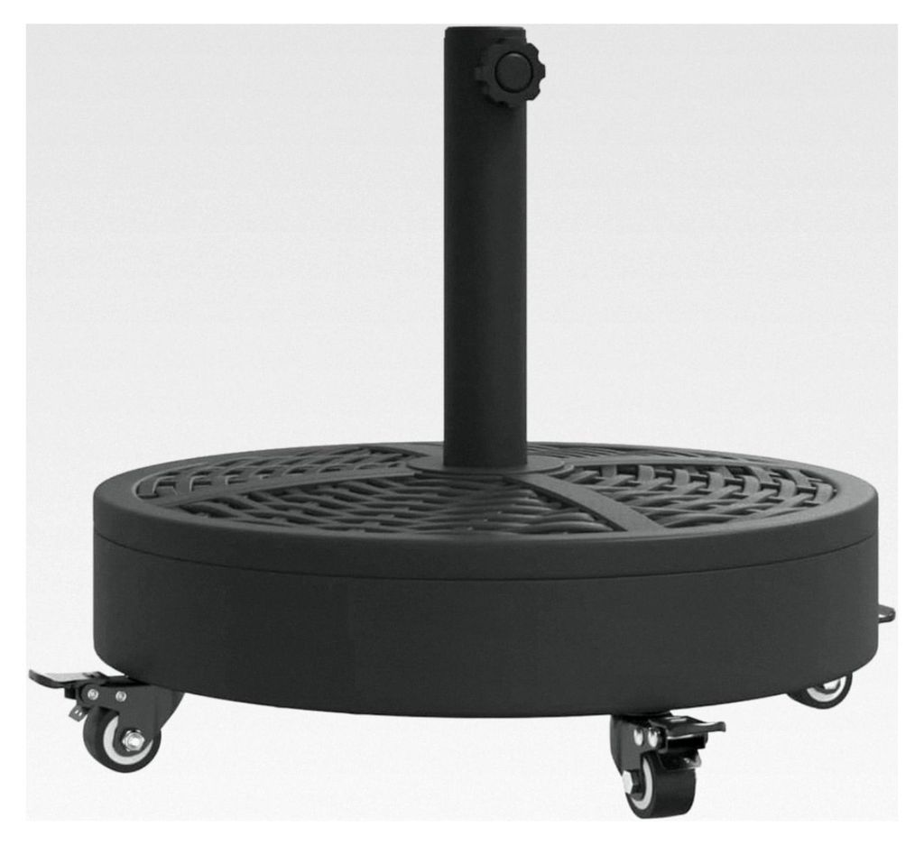 Sonnenschirmständer mit Rollen, Standfuß und Spannknopf, für Ø38/48 mm Mast, 27 kg Rund
