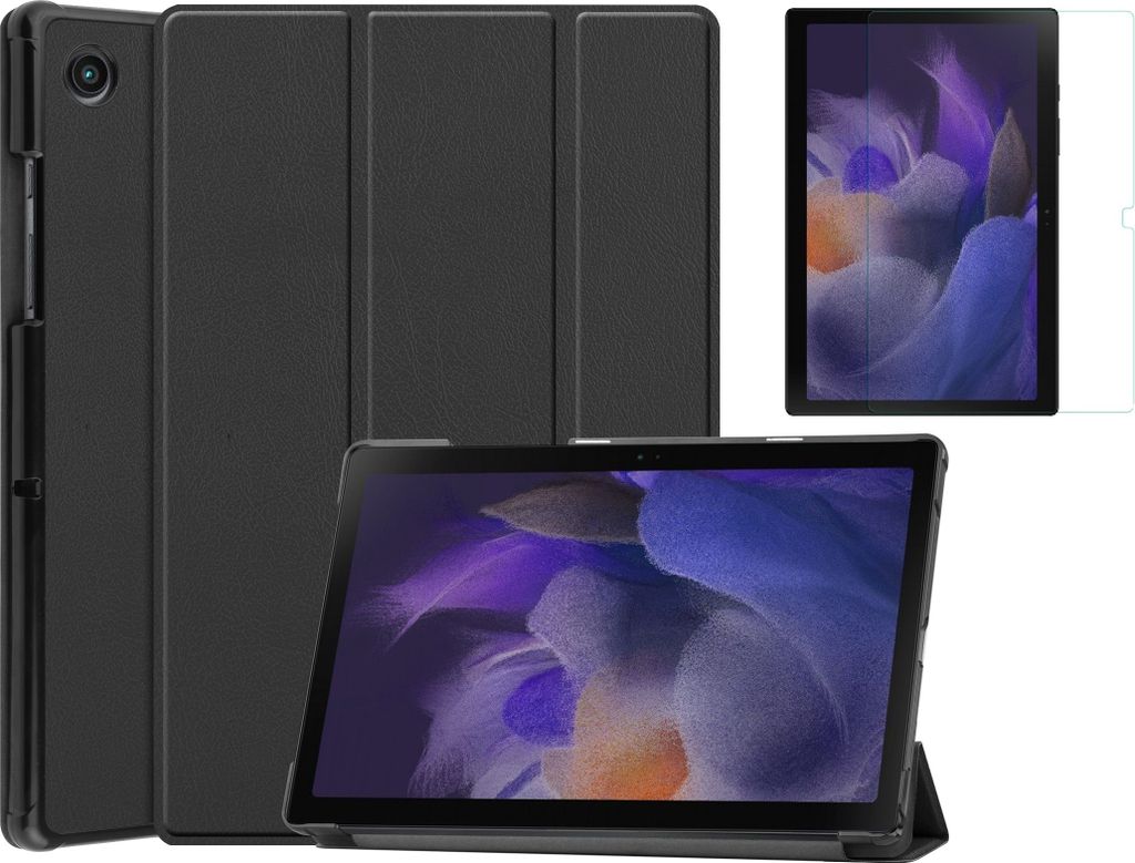 Case2go - Hülle kompatibel mit Samsung Galaxy Tab A8 10.5 (2021) - - Kunstleder Tablet Case Schutzhülle - Schwarz