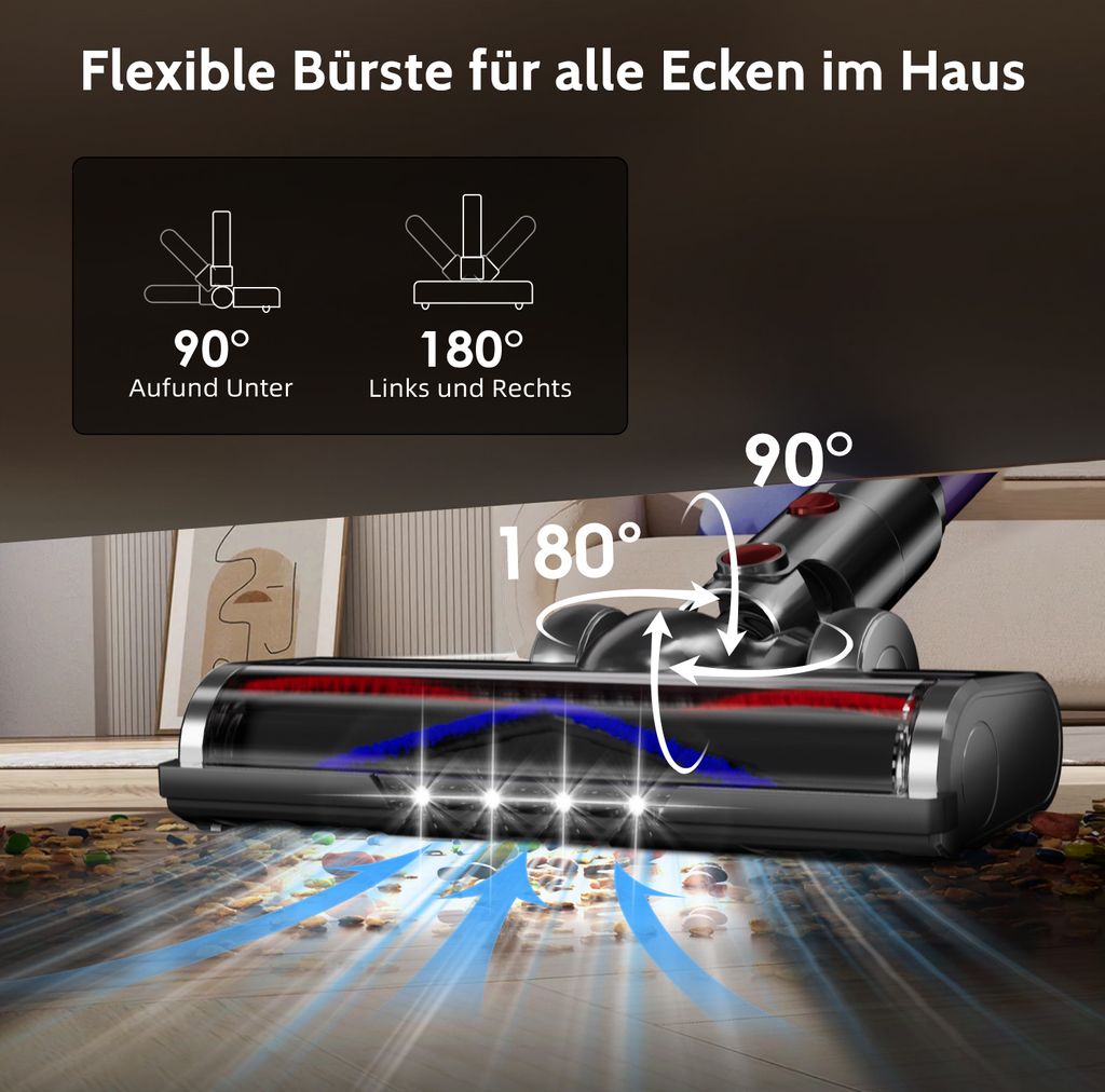 Aiibot Akku Staubsauger,65000Pa/600W/70Mins Staubsauger Produktbild 6