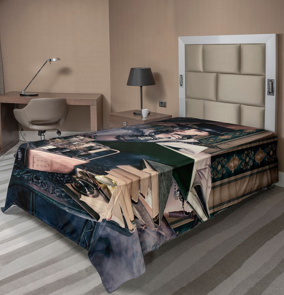 ABAKUHAUS gotisch Bettlaken, Porträt Steampunk Frau Mit Mittelalterlicher Vintage Historischen Mode Kunst Foto, weiches bequemes oberes Bettlaken ...