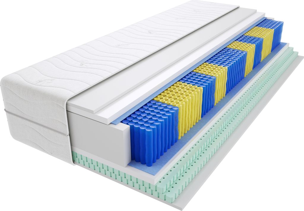 Matratze 140x220 cm Doppelmatratze, H3 Mittelfest Federkernmatratze, Taschenfederkernmatratze 21 cm Hoch Latex Hypoallergene, HR-Schaum, Wendematra...