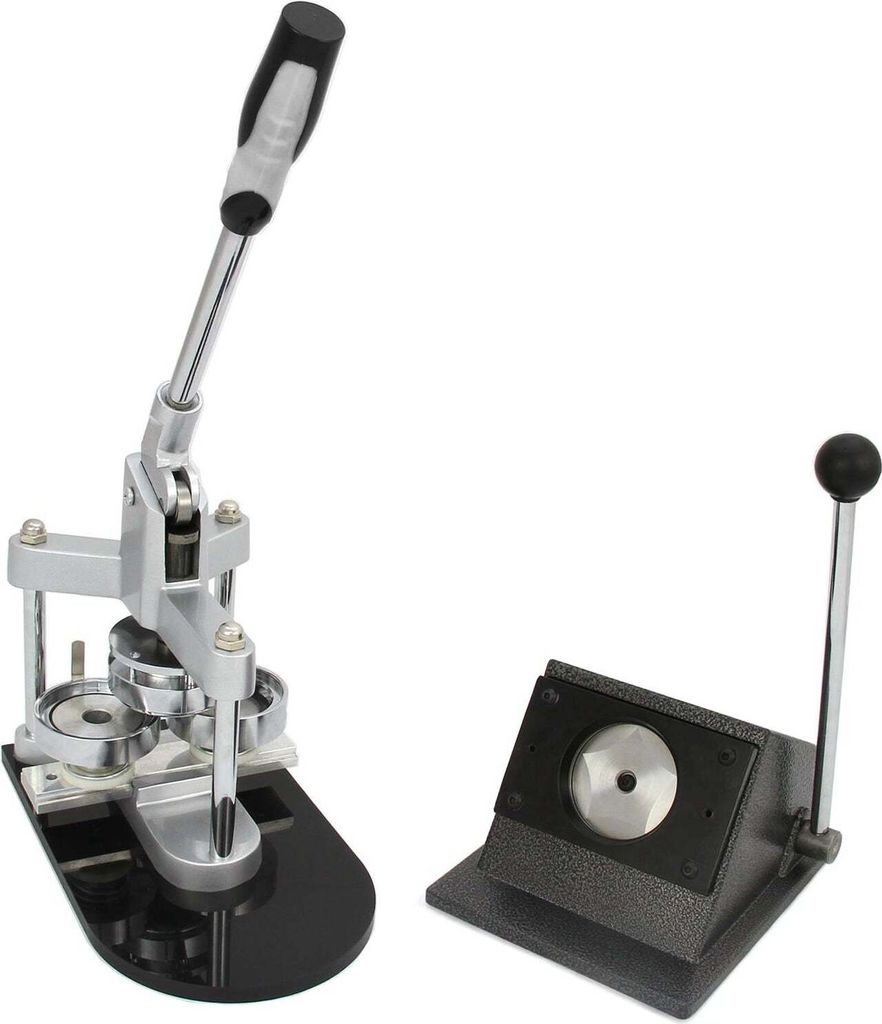 PixMax 25mm Buttonmaschine Buttonpresse Badgemaker & Schneider inklusive 260 Buttonrohlinge