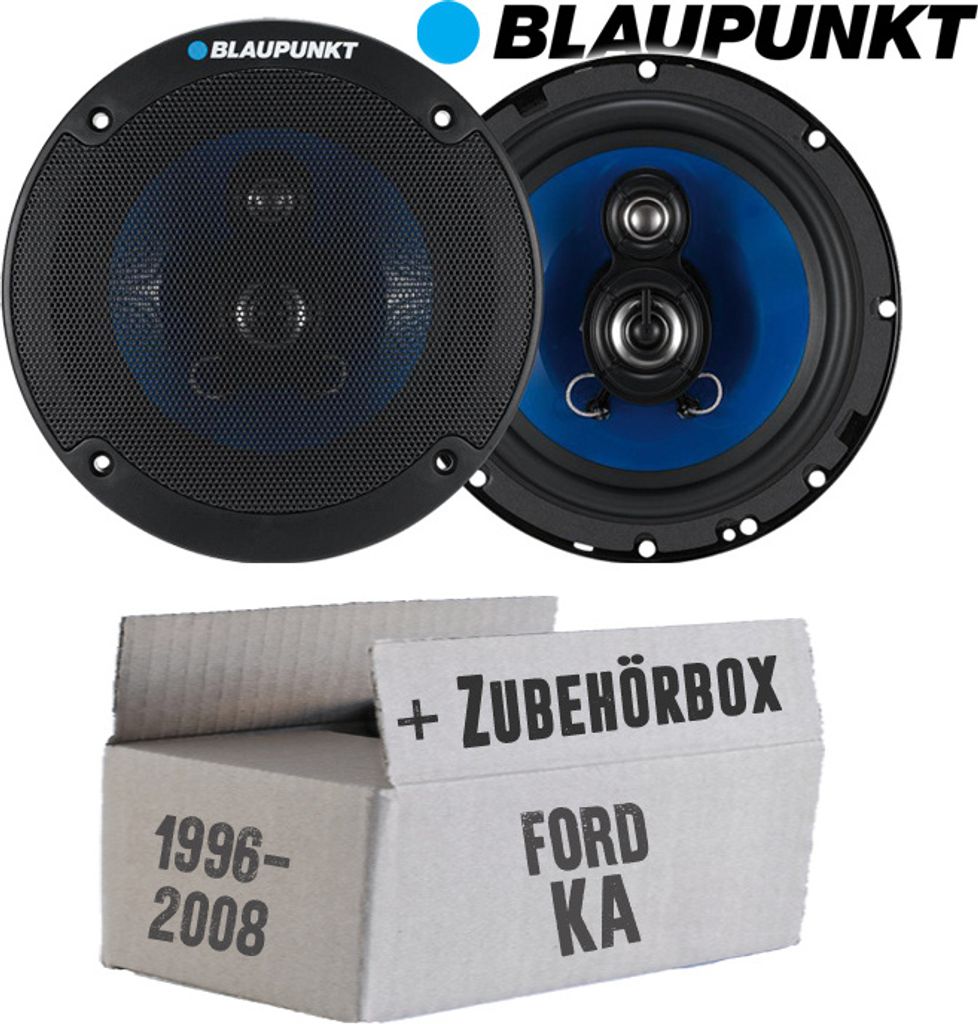 Lautsprecher Boxen Blaupunkt ICx663 - 16,5cm 3-Wege Auto Einbauzubehör - Einbauset passend für Ford KA Front - justSOUND