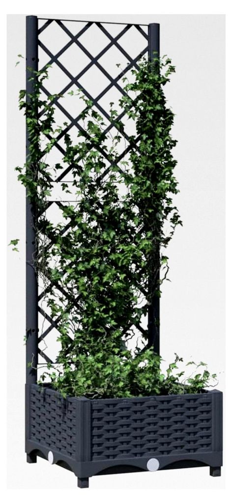 Pflanzkübel Blumenkasten für Kletterpflanzen, Blumentopf für Garten Dunkelgrau 40 x 40 x 121,5 cm PP
