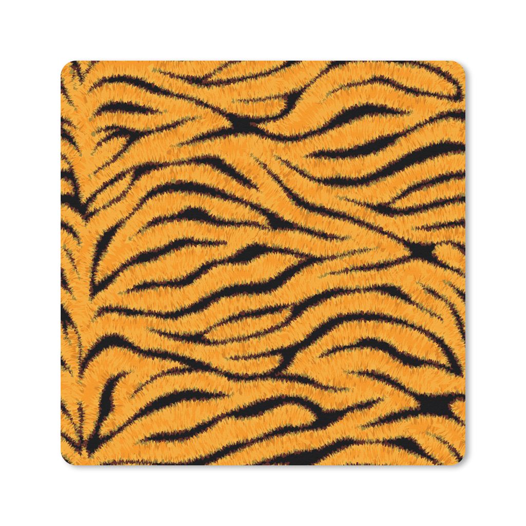 MuchoWow Mauspad Mousepad Tigerdruck - Orange - Schwarz 30x30 cm - Mousepads - Maus Mat - Pad - Mausunterlage - Gaming