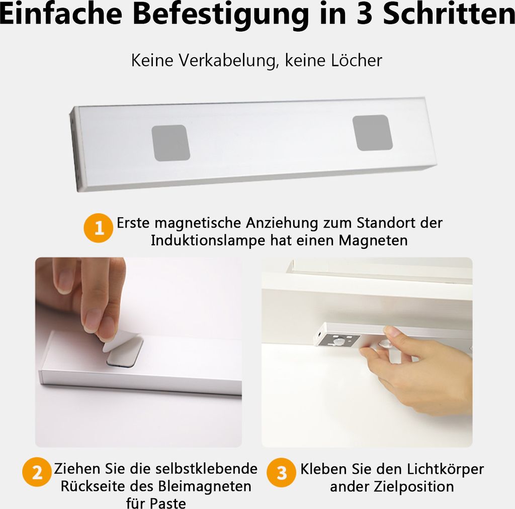 60CM Led Unterbauleuchte Lichtleiste Mit Bewegungsmelder Produktbild 13