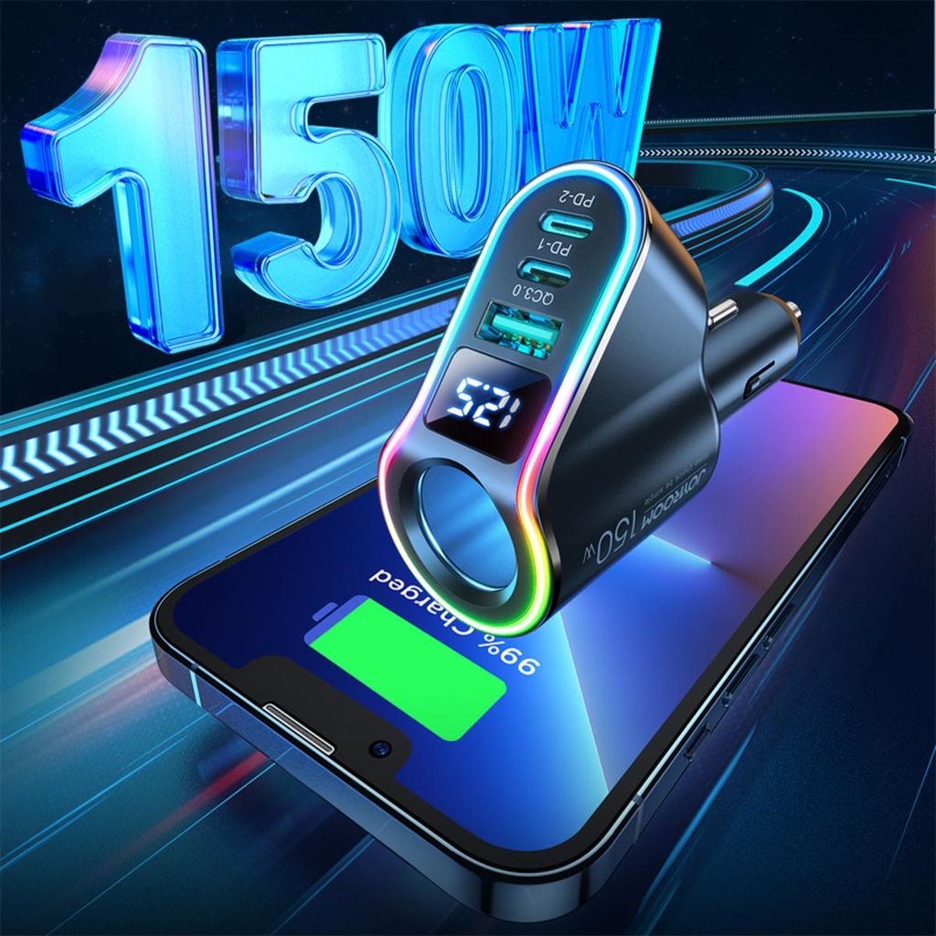 Caricabatterie 12V Per Tutti I Cellulari Adattatore Accendisigari Auto USB C Con 4 Porte - Ricarica Rapida PD 20W, QC3.0, Girevole 360° Caricatore Universale Auto