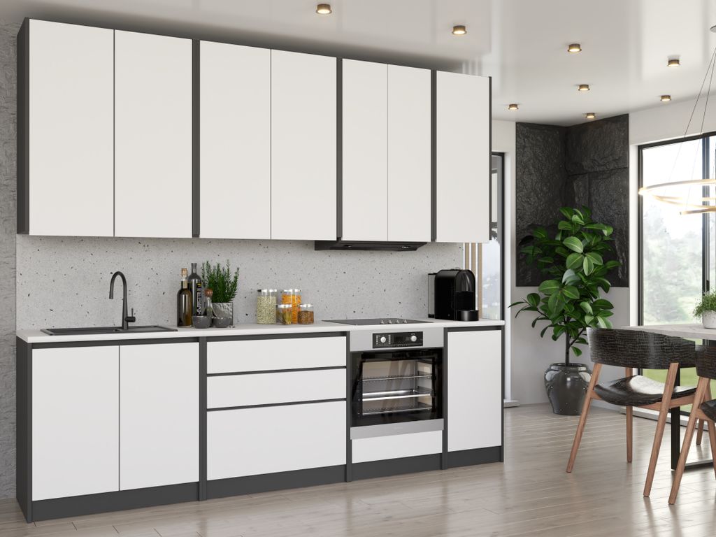 Blanco ® MEBLE KUCHENNE KUCHNIA BEZUCHWYTOWA LUX 260 cm Zdjęcie produktu 