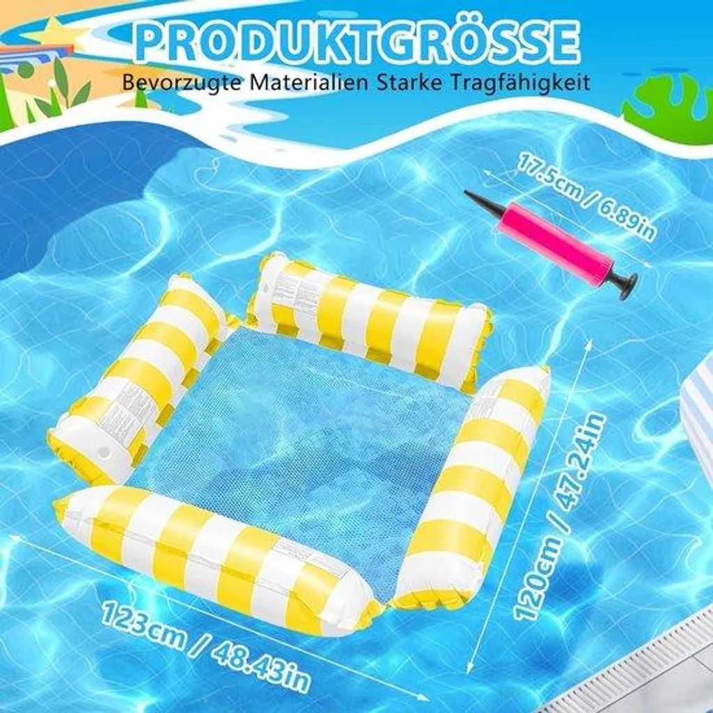 Piscine gonflable radeau avec filet et siège intégré - Modèle BlueLagoon