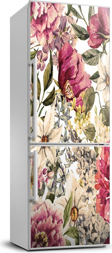 Tulup Kühlschrankdekoration - 70x190 cm - Aufkleber auf dem Kühlschrank - Blumenmuster