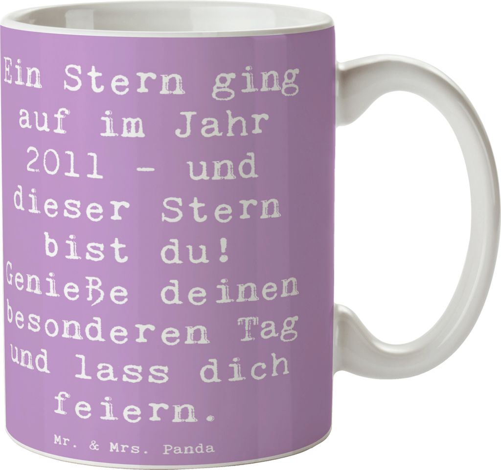 Mr. & Mrs. Panda Pott Spruch 2011 Geburtstag Stern - Lavendeltraum - Geschenk, Seele erfreuen, Kaffeetasse, Kaffeebecher, du bist der, Teepott, las...