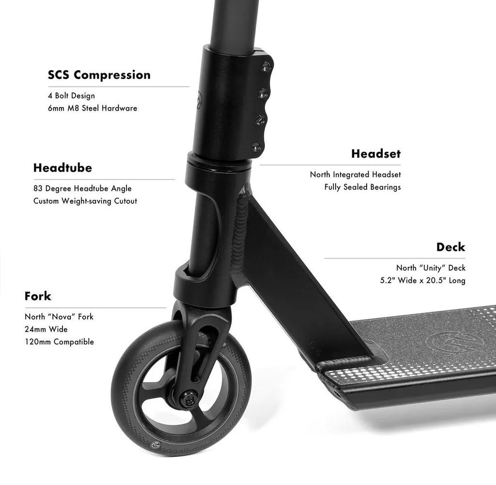 North Satisfact Noir - Trottinette Freestyle avec Deck Large et Durable - 5