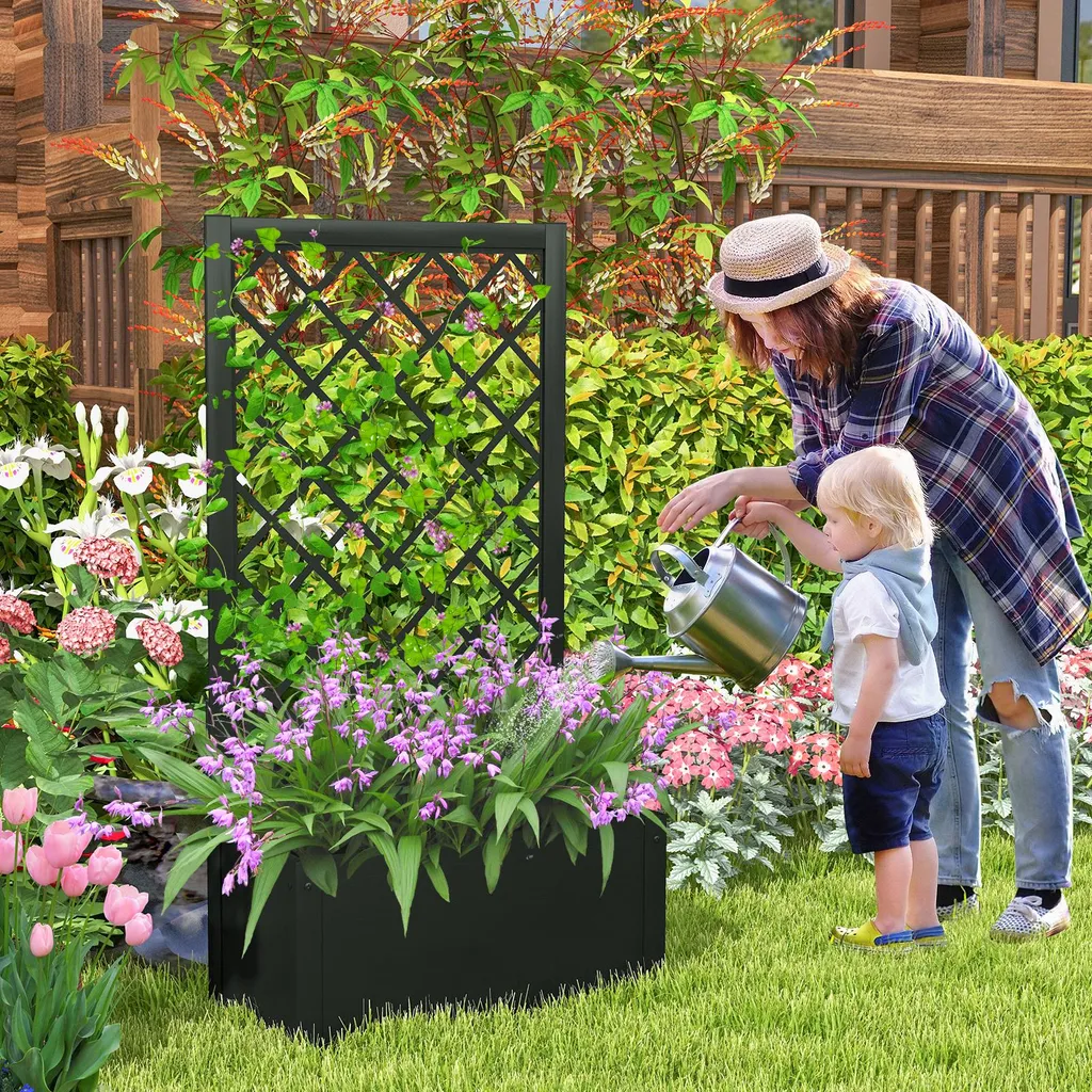 Jardinière avec treillis pour plantes grimpantes : solution brise-vue - 8