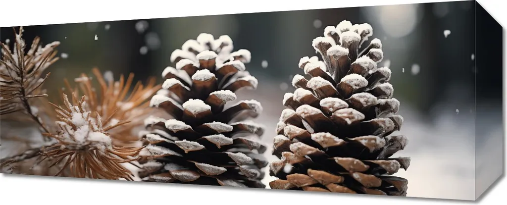 Tableau décoratif Symétrie hivernale 50x20 cm pour murale élégante