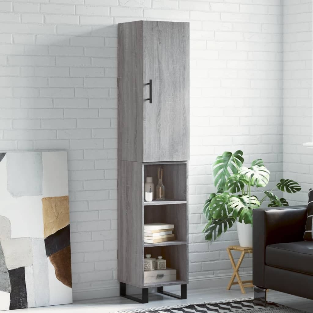 Maison Exclusive - Highboard Grau Sonoma 34,5x34x180 cm Holzwerkstoff